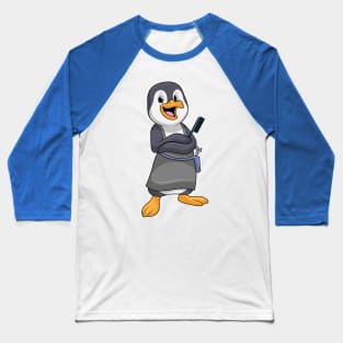Penguin as Hair stylist with Comb Baseball T-Shirt